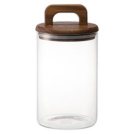 Банка для хранения стеклянная с крышкой из акации Hanle, 1,1 л, Liberty Jones, фото 