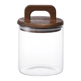 Банка для хранения стеклянная с крышкой из акации Hanle, 750 мл, Liberty Jones, фото 