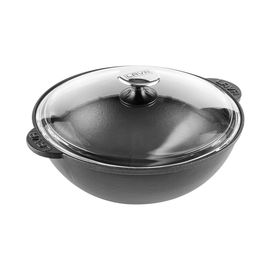 Казан чугунный со стеклянной крышкой, 28 см, 4,2 л, LAVA, фото 