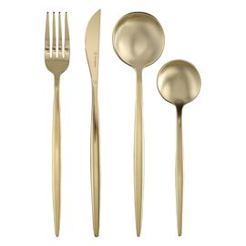 Набор столовых приборов Globe, золотистые матовые, 16 пред., Liberty Jones, фото 
