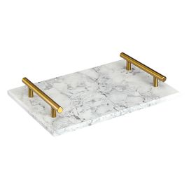 Поднос Marm, 30х20 см, белый мрамор, Liberty Jones, фото 