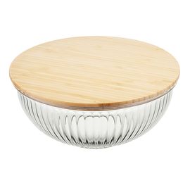 Чаша стеклянная с бамбуковой крышкой Harmy, 2 л, Liberty Jones, фото 