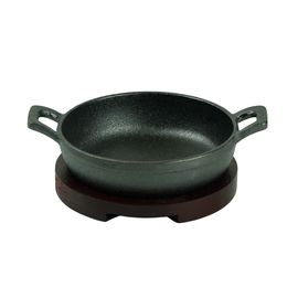 Сковорода чугунная на деревянной подставке d=12 cм, P.L. Proff Cuisine, фото 