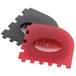 Набор из 2-ух скребков для гриля, материал: пластик, цвет: черный, красный, SCRAPERGPK, LODGE, США, фото 