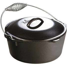 Жаровня со спиральной ручкой, объем: 4,7 л, диаметр: 30 см, материал: чугун, черная, LODGE, США, фото 