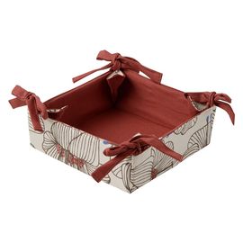 Корзинка для хлеба из хлопка терракотового цвета с принтом Цветы из коллекции Prairie, 30х30 см, Tkano, фото 