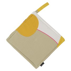 Прихватка из хлопка горчичного цвета с авторским принтом из коллекции Freak Fruit, 22х22 см, Tkano, фото 