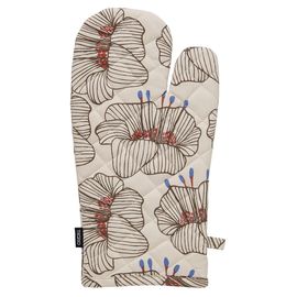 Прихватка-варежка из хлопка молочного цвета с принтом Цветы из коллекции Prairie, 33х17,5 см, Tkano, фото 