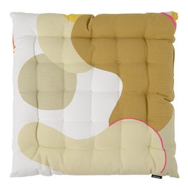 Подушка на стул из хлопка горчичного цвета с авторским принтом из коллекции Freak Fruit, 40х40 см, Tkano, фото 