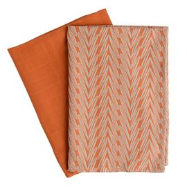 Набор муслиновых кухонных полотенец с графичным принтом Колосья Russian North, 50х70 см, Tkano, фото 