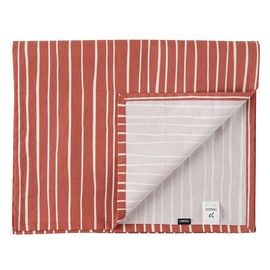 Дорожка на стол из хлопка терракотового цвета с принтом Полоски из коллекции Prairie, 45х150 см, Tkano, фото 