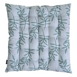 Подушка на стул стеганая из хлопка с графичным принтом Папоротник из коллекции Russian North, 40х40 см, Tkano, фото 
