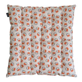 Подушка на стул стеганая из хлопка с графичным принтом Ягоды из коллекции Russian North, 40х40 см, Tkano, фото 