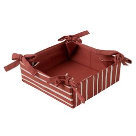 Корзинка для хлеба из хлопка терракотового цвета с принтом Полоски из коллекции Prairie, 30х30 см, Tkano, фото 