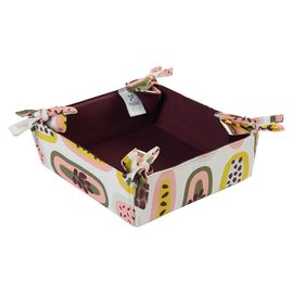 Корзинка для хлеба из хлопка бордового цвета с принтом Passion Fruit из коллекции Wild, 35х35 см, Tkano, фото 