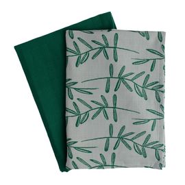 Набор муслиновых кухонных полотенец с графичным принтом Папоротник Russian North, 50х70 см, Tkano, фото 