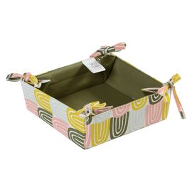 Корзинка для хлеба из хлопка оливкового цвета с принтом Passion Arch из коллекции Wild, 35х35 см, Tkano, фото 