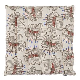 Подушка на стул из хлопка молочного цвета с принтом Цветы из коллекции Prairie, 40х40 см, Tkano, фото 