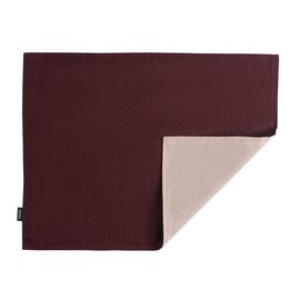 Салфетка под приборы из умягченного льна с декоративной обработкой бордо/розовый Essential, 35х45 см, Tkano, фото 