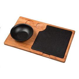 Набор для подачи: салатник чугунный на деревянной подставке, 12 см, LAVA, фото 