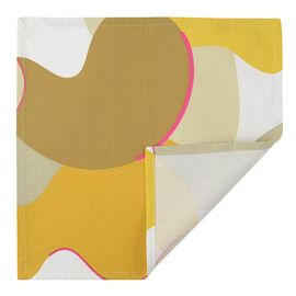 Салфетка сервировочная из хлопка горчичного цвета с авторским принтом из коллекции Freak Fruit, 45х45 см, Tkano, фото 