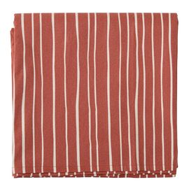 Скатерть из хлопка терракотового цвета с принтом Полоски из коллекции Prairie, 170х170 см, Tkano, фото 