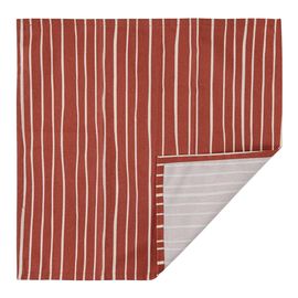 Салфетка сервировочная из хлопка терракотового цвета с принтом Полоски из коллекции Prairie, 45х45 см, Tkano, фото 