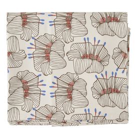 Скатерть из хлопка молочного цвета с принтом Цветы из коллекции Prairie, 170х250 см, Tkano, фото 