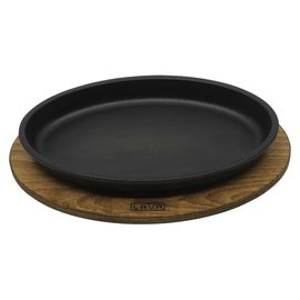 Сковорода овальная чугунная на деревянной подставке, 15*25 см, LAVA, фото 