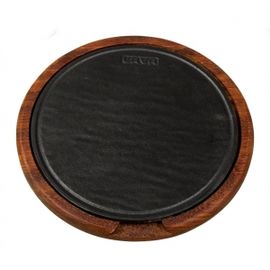Блюдо чугунное на деревянной подставке, 26 см, LAVA, фото 