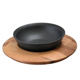 Салатник чугунный на деревянной подставке, 14 см, LAVA, фото 
