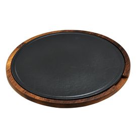 Блюдо чугунное на деревянной подставке, 34 см, LAVA, фото 