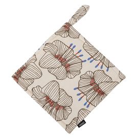 Прихватка из хлопка молочного цвета с принтом Цветы из коллекции Prairie, 22х22 см, Tkano, фото 