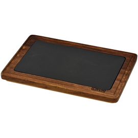 Блюдо чугунное прямоугольное на деревянной подставке, 20*30 см, LAVA, фото 