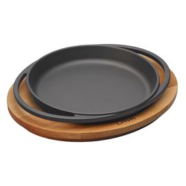 Сковорода чугунная с 2-мя ручками на деревянной подставке, 20 см, LAVA, фото 