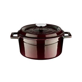 Кастрюля чугунная эмалированная фиолетовая, 28 см, 6,71 л, LAVA, фото 