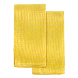 Набор из двух кухонных вафельных полотенец горчичного цвета из коллекции Essential, 50х70 см, Tkano, фото 