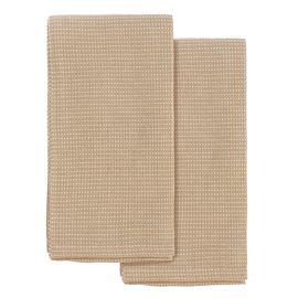 Набор из двух кухонных вафельных полотенец  бежевого цвета из коллекции Essential, 50х70 см, Tkano, фото 