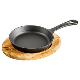 Сковорода круглая чугунная на деревянной подставке, 16 см, LAVA, фото 