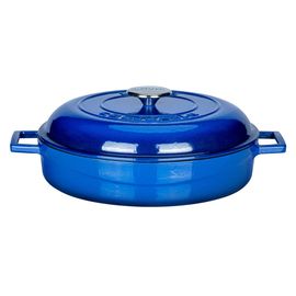 Кастрюля чугунная эмалированная синяя, 28 см, LAVA, фото 