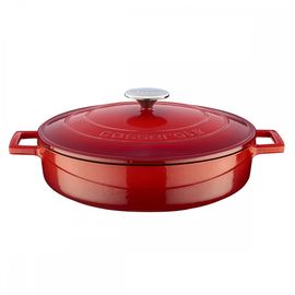 Кастрюля чугунная эмалированная красная, 28 см, LAVA, фото 