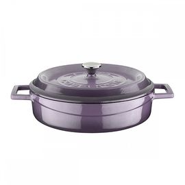 Кастрюля чугунная эмалированная фиолетовая, 24 см, LAVA, фото 