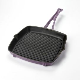 Сковорода-гриль чугунная эмалированная фиолетовая, 26х26 см, LAVA, фото 