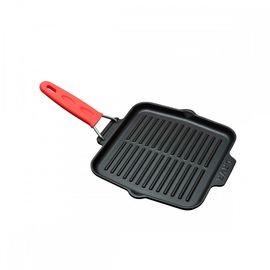 Сковорода-гриль чугунная со складывающейся ручкой, 21х21 см, LAVA, фото 