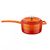 Сотейник с крышкой чугунный эмалированный оранжевый, 16 см, LAVA, фото 