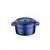 Кастрюля порционная круглая чугунная эмалированная синяя, 10 см, LAVA, фото 