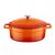 Кастрюля овальная чугунная эмалированная оранжевая с крышкой, 25x20 см, LAVA, фото 