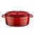 Кастрюля овальная чугунная эмалированная красная с крышкой, 27х20 см, LAVA, фото 