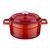 Кастрюля чугунная эмалированная красная с крышкой, 11 см, LAVA, фото , изображение 2