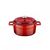 Кастрюля чугунная эмалированная красная с крышкой, 16 см, LAVA, фото 